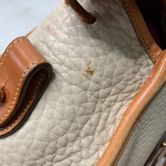 Dooney & Burke Women's Vintage Cream Leather Handbag - Picture 10 of 15